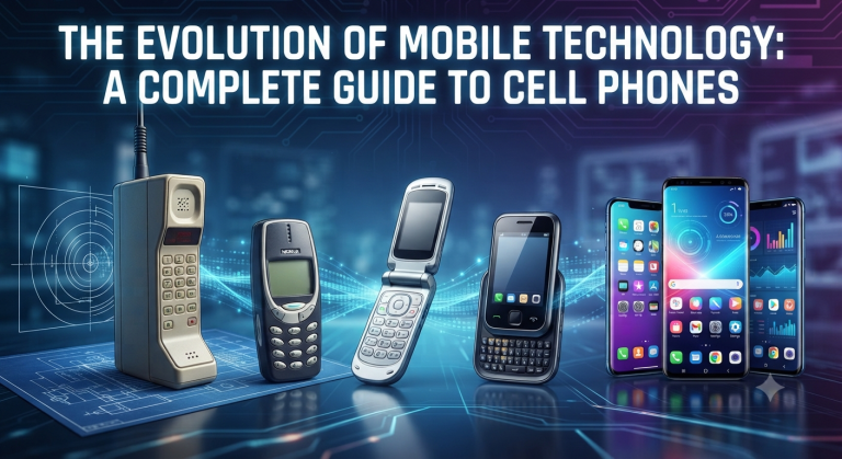 A visual timeline showcasing the evolution of the cell phone.